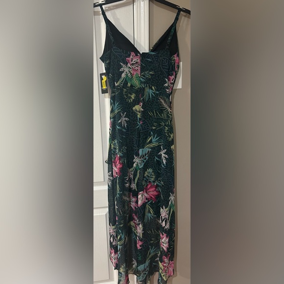 Guess Size 6 Green Black Flower Print Dress NWT - Picture 4 of 10